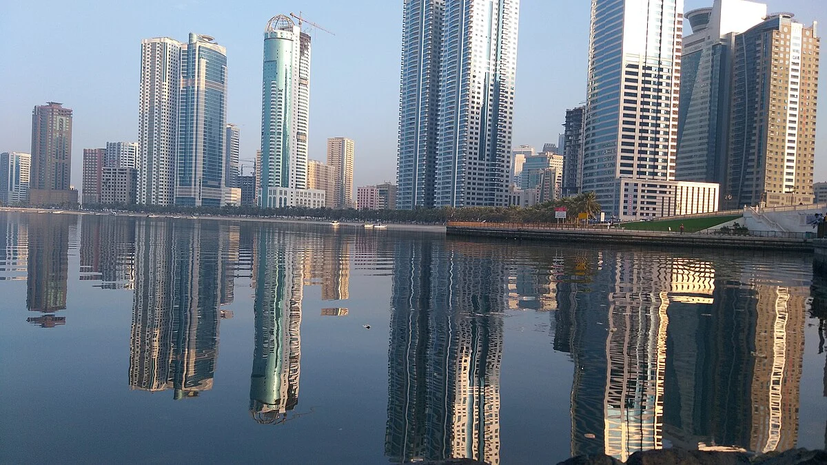Skyline von Schardscha, gesehen von der Al Qasba