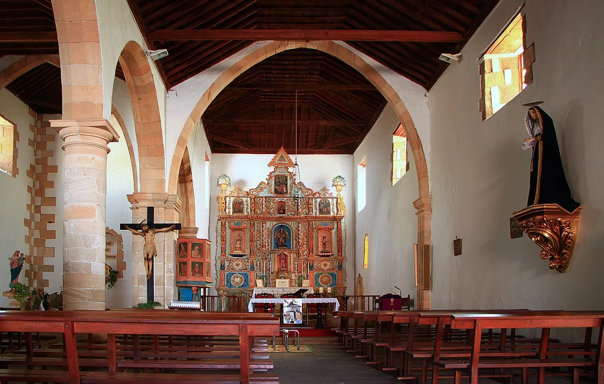 Innenraum der Iglesia de San Miguel Arcángel, Tuineje, Fuerteventura, Kanaren, Spanien.