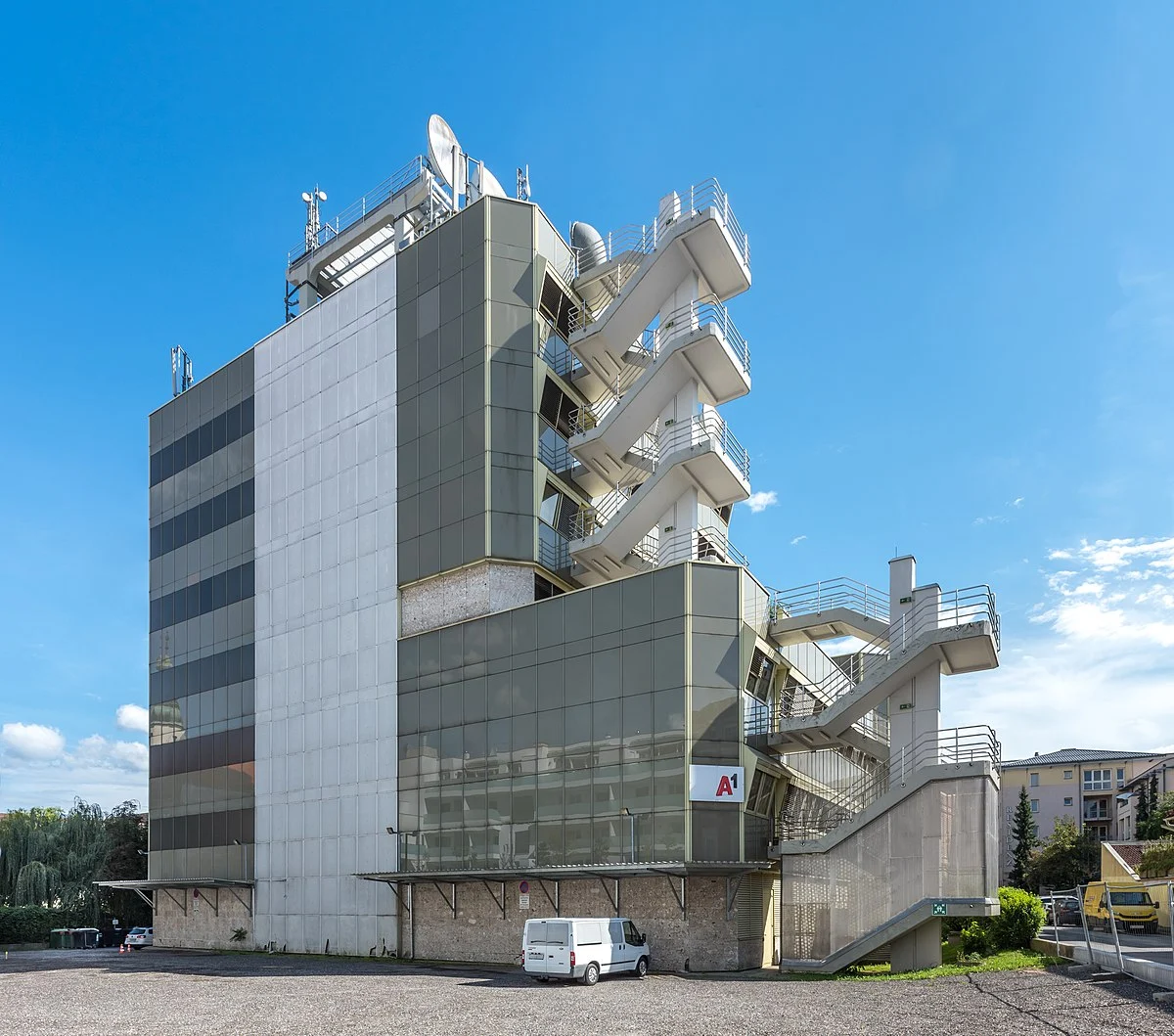 Post und Telekom Austria AG Fernmeldebetriebsamt in der Josef-Mickl-Gasse 2, Innere Stadt, Statutarstadt Klagenfurt, Kärnten, Österreich, EU
