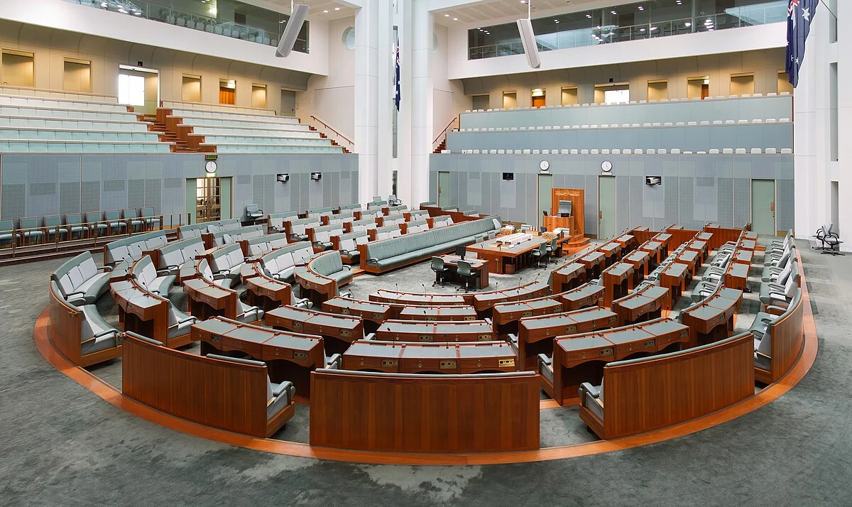 Das Repräsentantenhaus im Parlament von Canberra