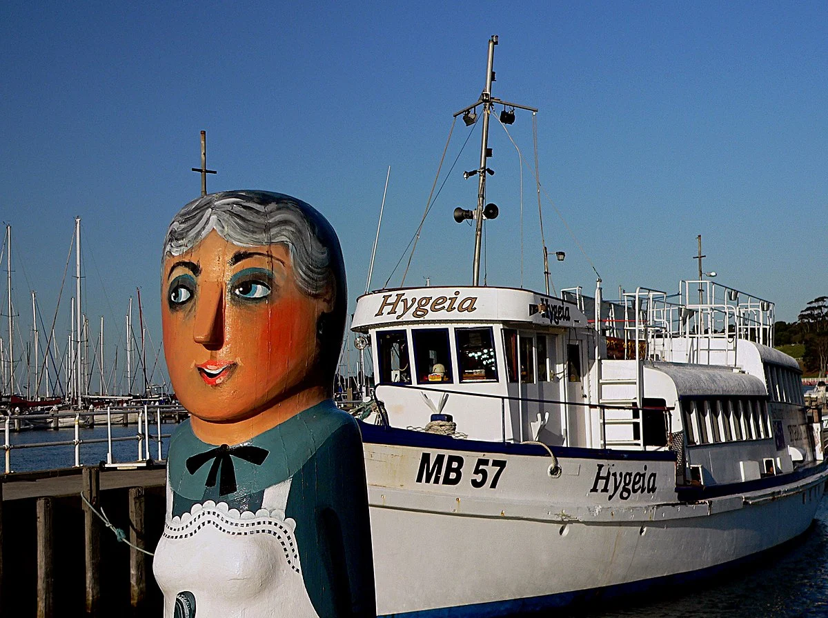 Die bemalten Holzpoller von Geelong