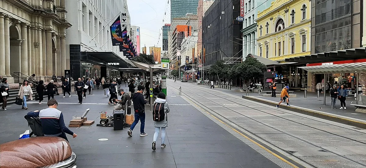 Das Stadtzentrum von Melbourne