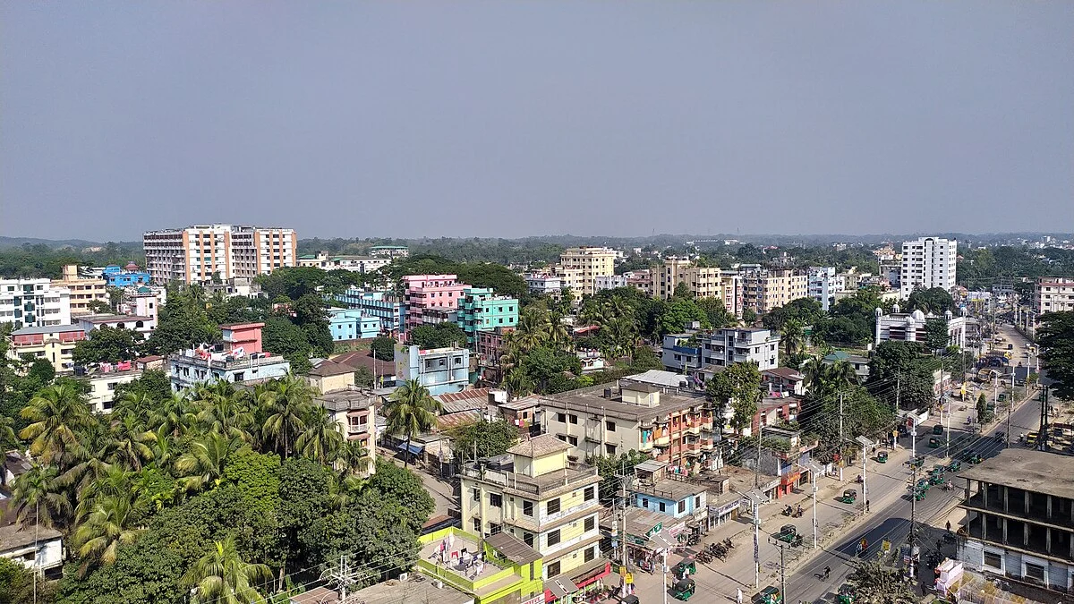 Blick über Sylhet vom Madina Market