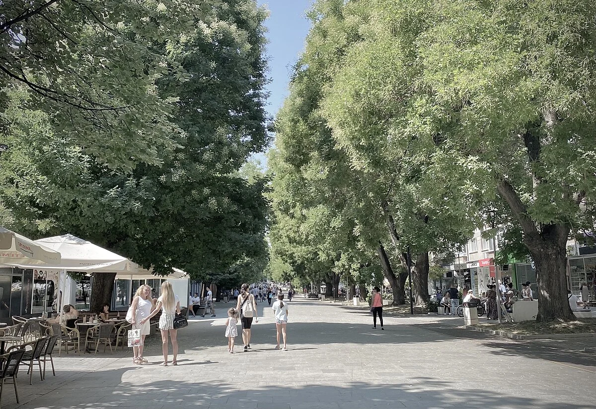 Der Boulevard Zar Simeon Weliki in Stara Sagora