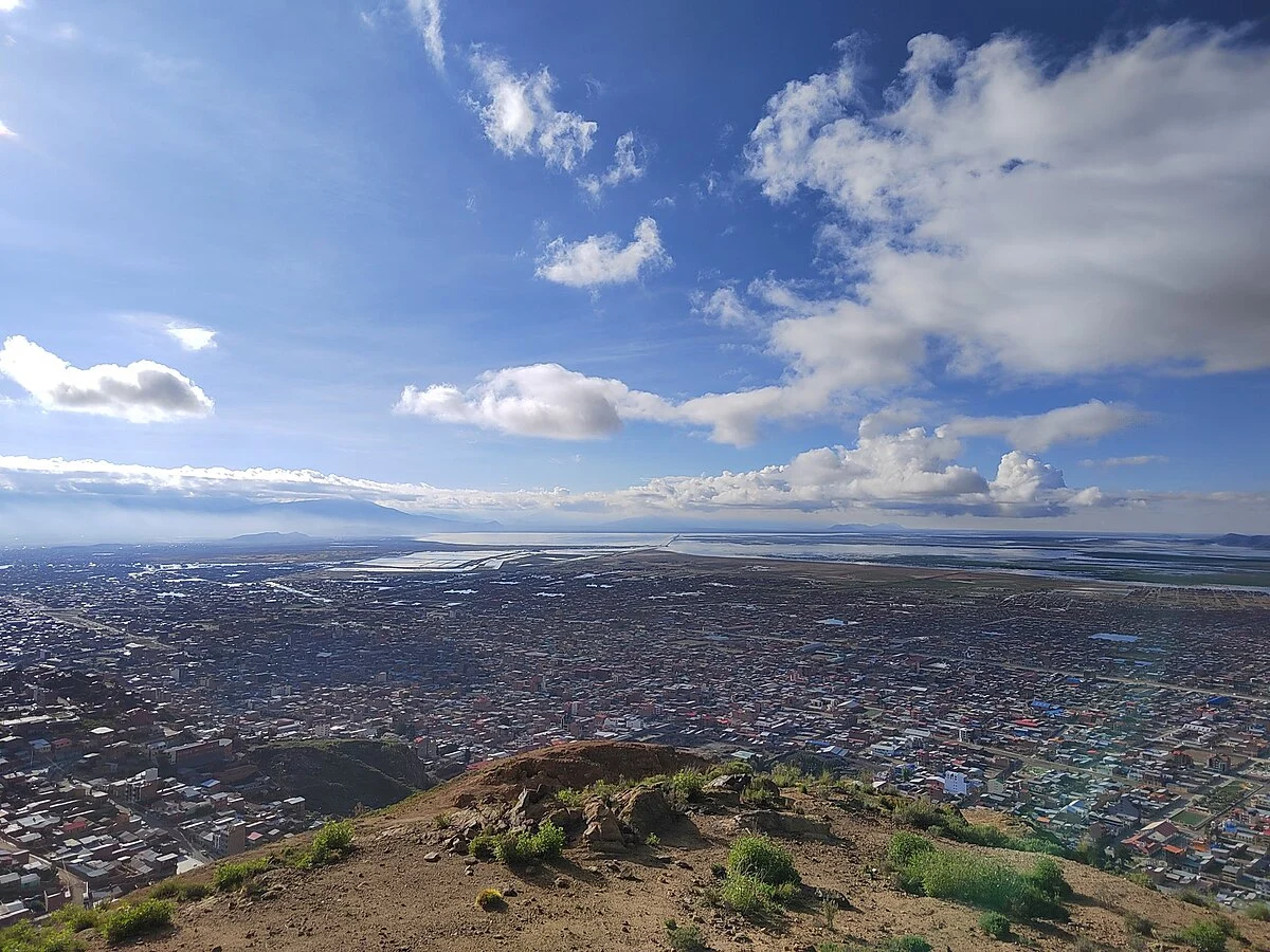 Der Süden von Oruro und der Uru-Uru-See vom Cerro Condori