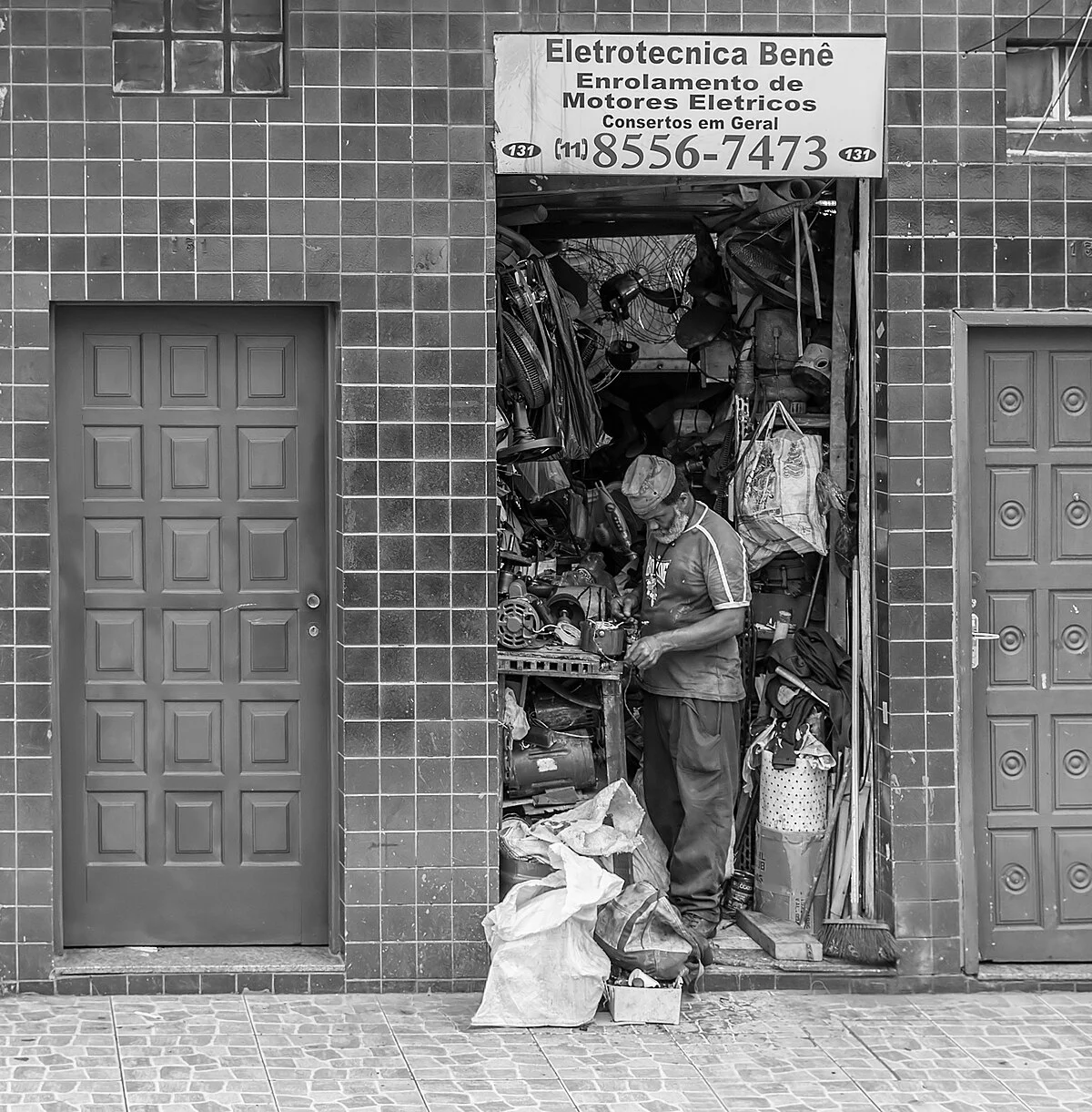 Elektriker in der Stadt São Paulo, Brasilien.