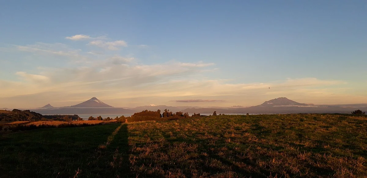Die Vulkane Osorno, Calbuco, Puntiagudo und Tronador bei Llanquihue