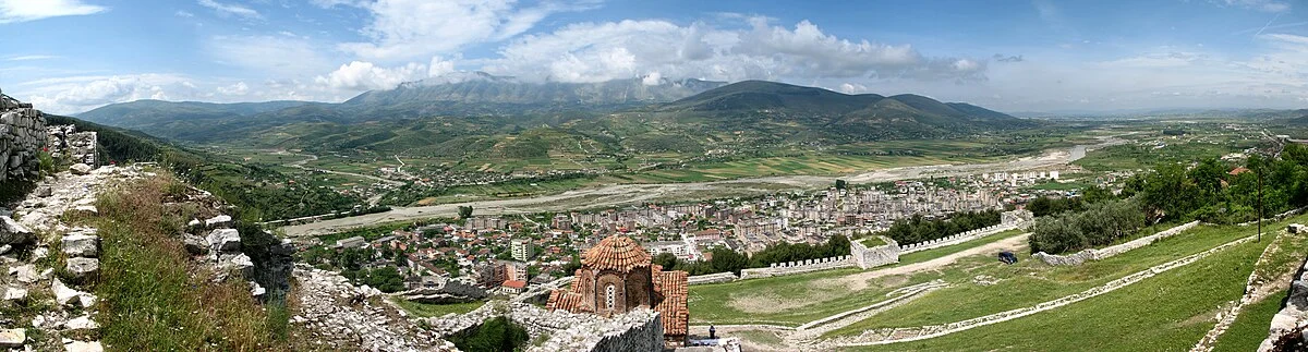 Albanien, Berat, Panorama von der Burg