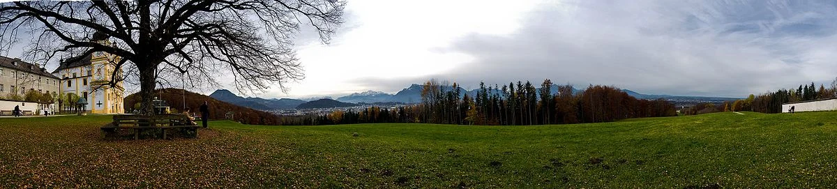 180° Panorama über Salzburg Standort: Wallfahrtskirche Maria Plain