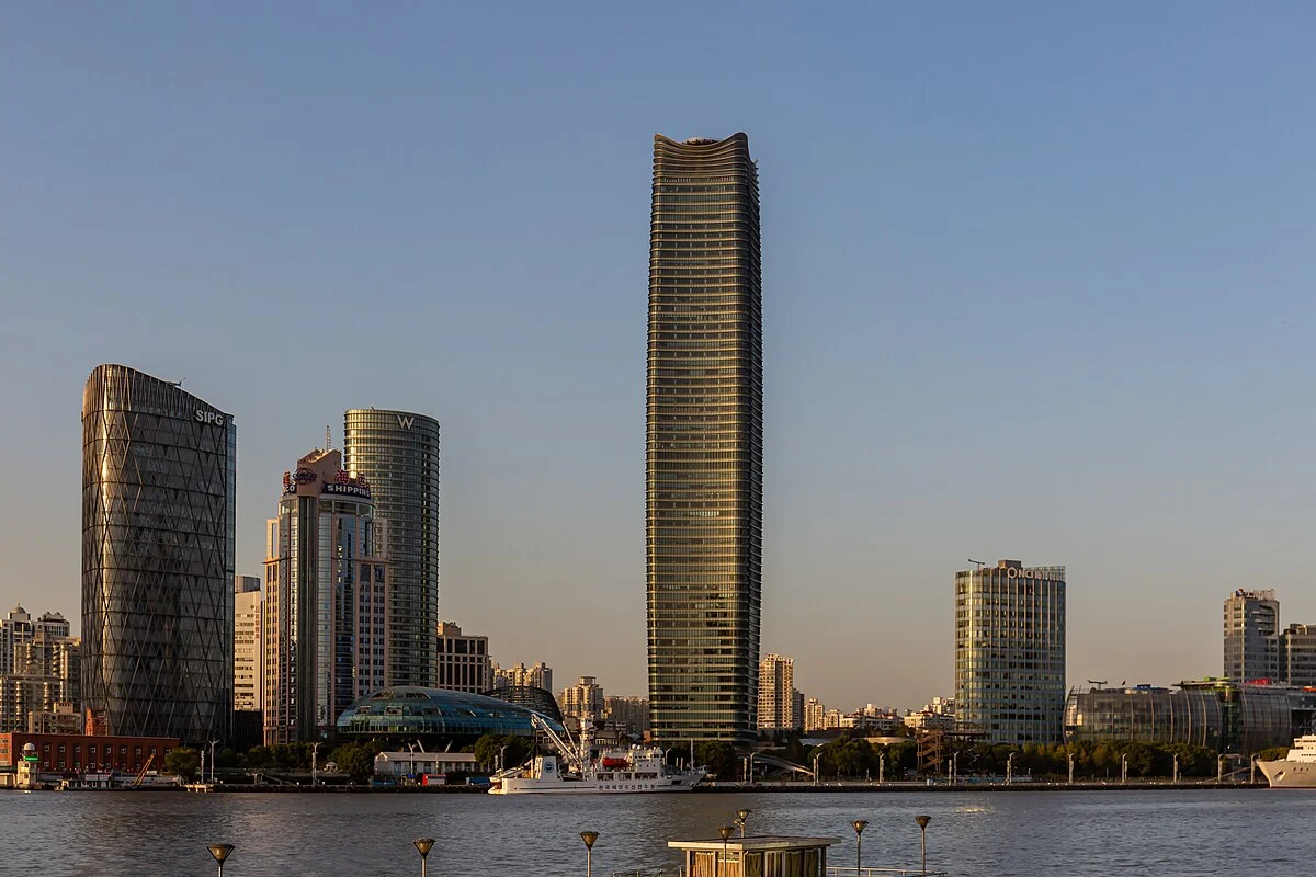 Der Bezirk Hongkou, gesehen über den Huangpu