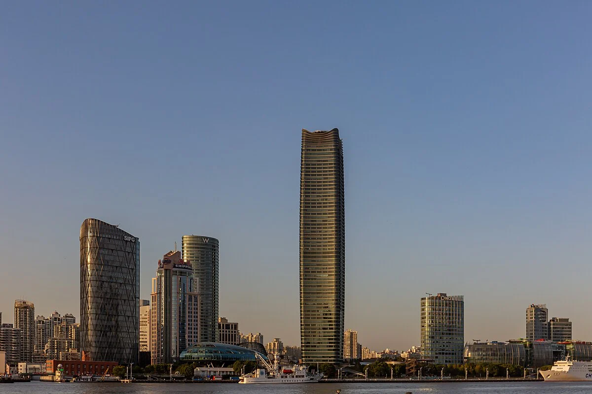 Der Bezirk Hongkou, gesehen über den Huangpu