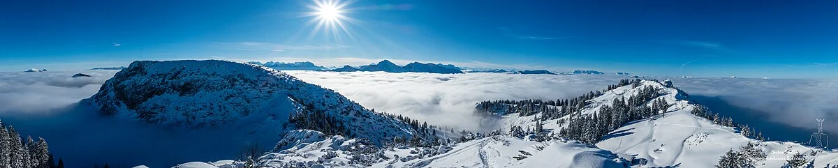 Panorama am Rauschberg im Winter