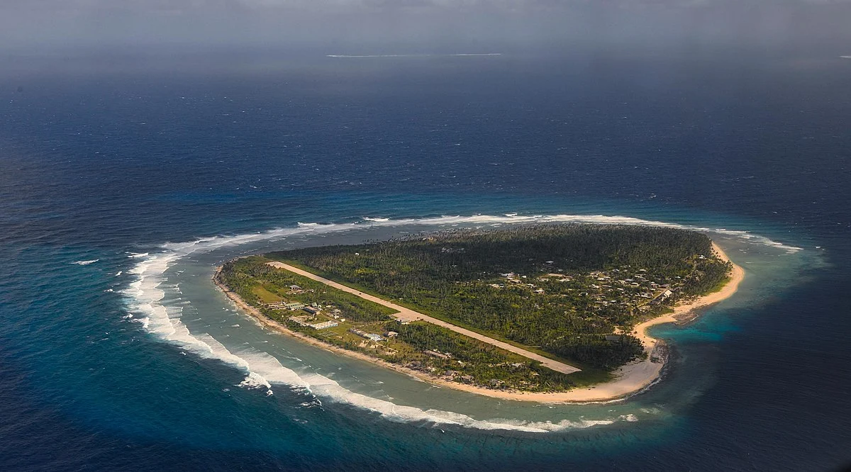 Die Insel Falalap aus der Luft