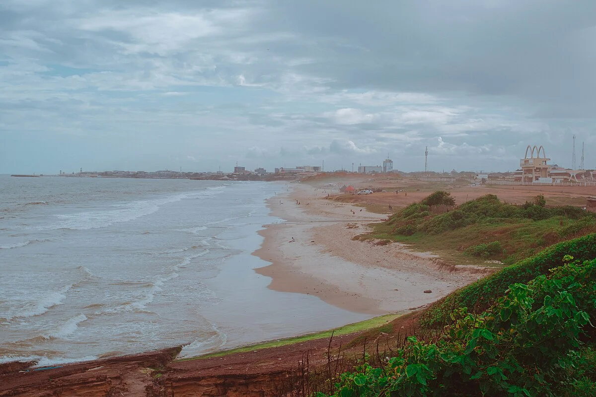 Der Strand Borla Beach in Accra