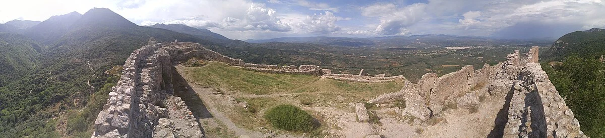 Blick von der Burg Villehardouin in Mystras