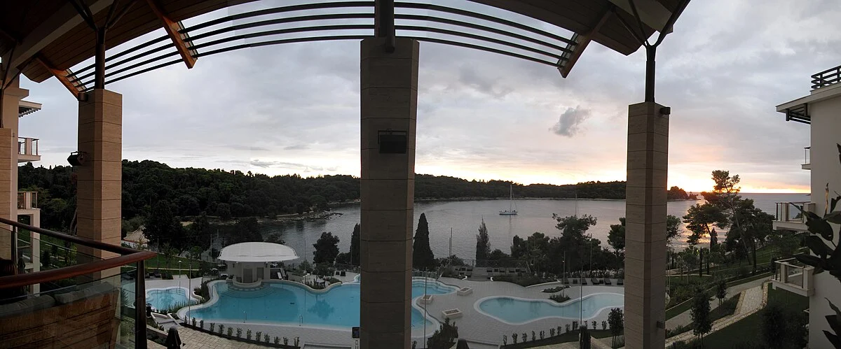 Blick von einer Hotelterrasse in Rovinj