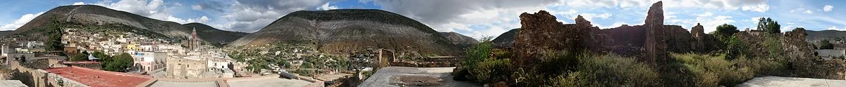360° Panoramaansicht von Real de Catorce, San Luis Potosí.