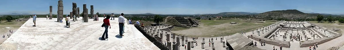 360° Panoramaansicht von Tula, gesehen von der Pyramide B