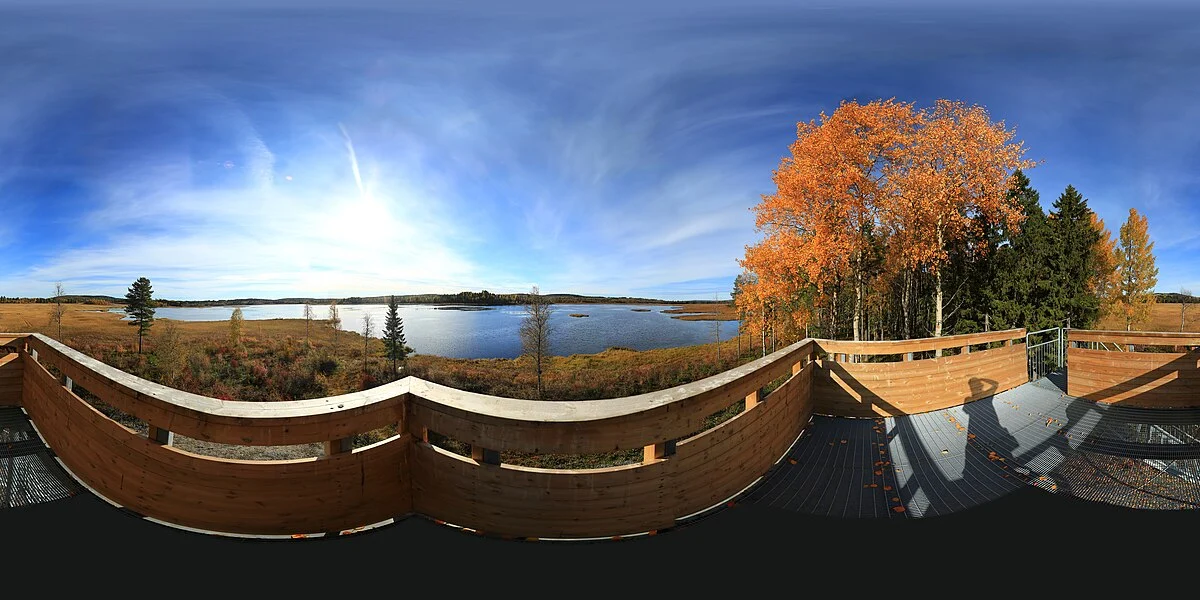 360° Panorama vom Aussichtsturm im Naturreservat Vajsjön.