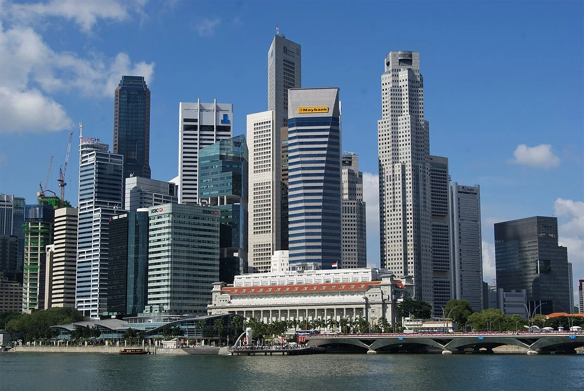 Singapore Skyline, Blick von der Esplanade - Theatres on the Bay, Januar 2010