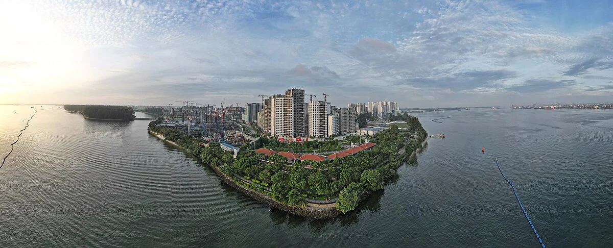 Punggol Point Park an der Straße von Johor